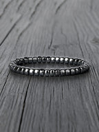 Men's Bracelet Natural Stone Hematite Arrow Bead Beaded Bracelet for Vigour Protection Strength Confidence & Grounding Jewelry