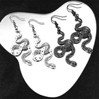Star Snake Silver Earrings Witchcraft Hollow Moon