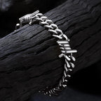 Barbed Wire Cuban Link Stainless Steel Thorn Bracelet Adjustable Punk Emo Style Chain Bracelets For Men Women Fashion