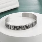 My Shape Vintage Viking Celtics Knot Bangles for Men Couple Stainless Steel Adjustable Open Cuff Bangle Bracelets
