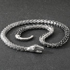 Massive Zodiac Snake Body Link Chain Choker Necklace Man Solid Stainless Steel Necklaces for Men Vintage Male Jewelry