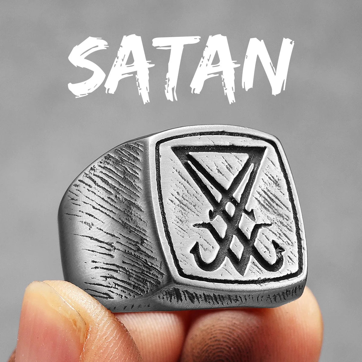 Gothic Satan Ring Stainless Steel