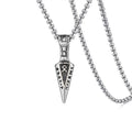 Silver Norse Rune Arrow Pendant Necklace Viking