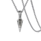 Silver Norse Rune Arrow Pendant Necklace Viking