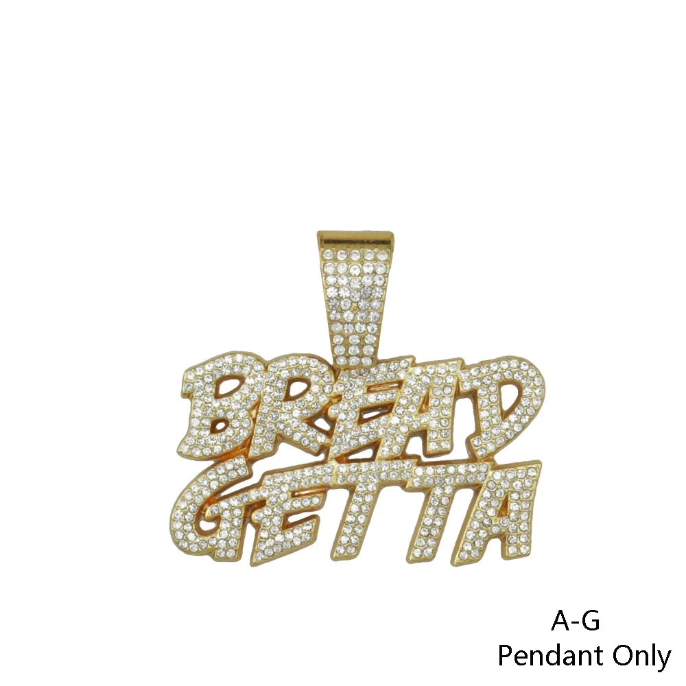 Cuban Chain Letter Pendant Necklace — Zinc Alloy