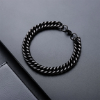 Hiphop Cuban Chain Bracelet Men 4 Styles Black Stainless Steel Snake Bone Link Stylish Braslet Street Cool Boyfriend
