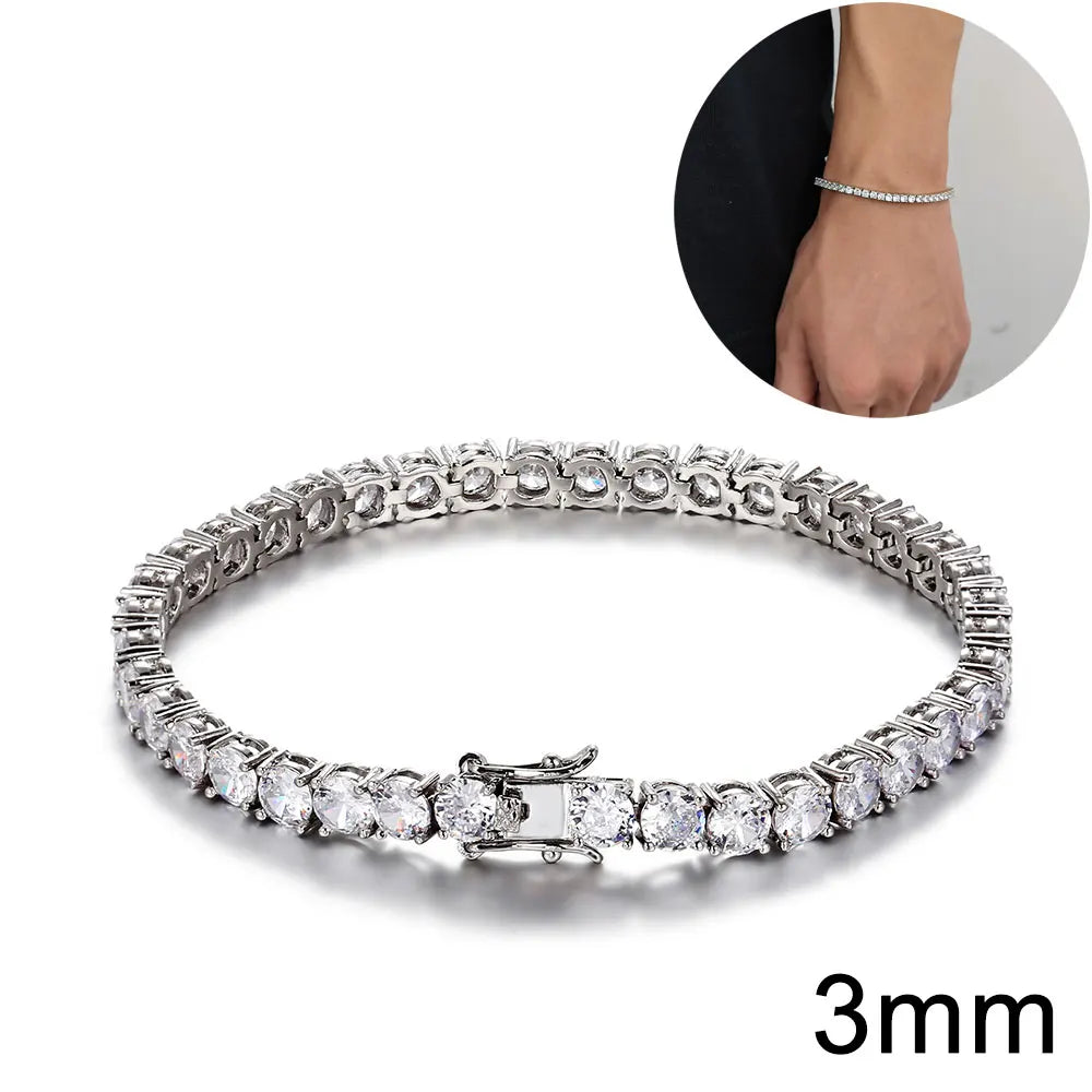 Iced Out Tennis Bracelet Stainless Steel 10/12MM