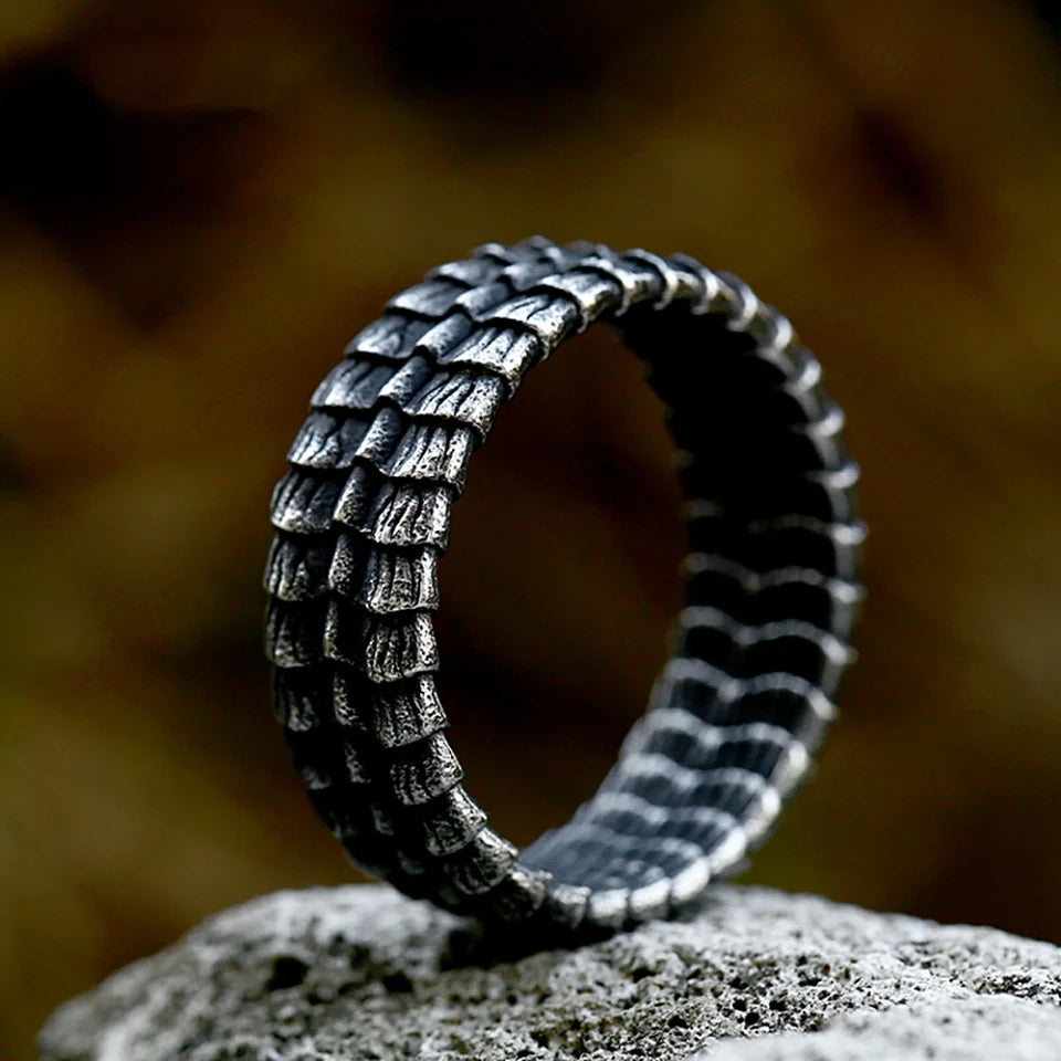 Dragon Steel Ring Punk Vintage Scale Biker Animal