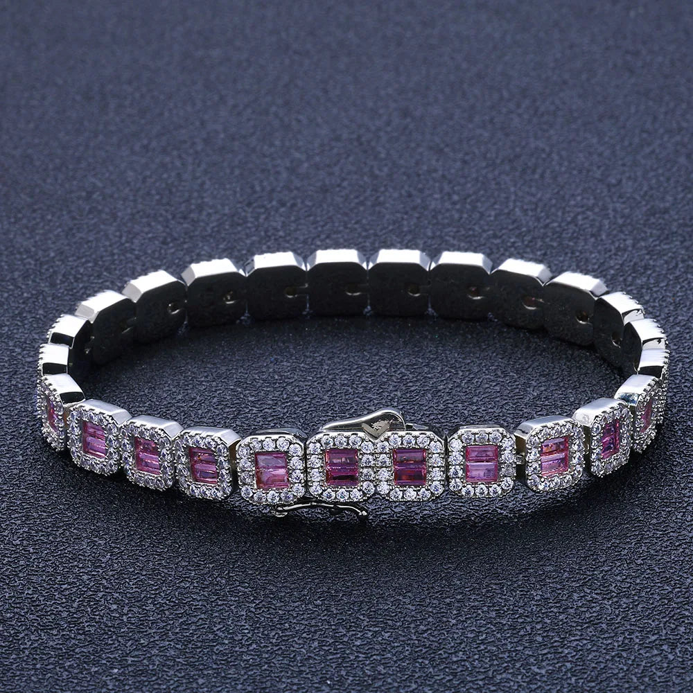 Gold Baguette Tennis Bracelet 8MM Iced Out