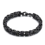 Fongten 4/5/6/8mm Byzantium Bracelet For Men Stainless Steel Box Chain Wirstband Charm Men Bangle Bracelets Jewelry