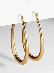 Chunky Smooth Round Hoop Earrings 20mm — Stainless Steel