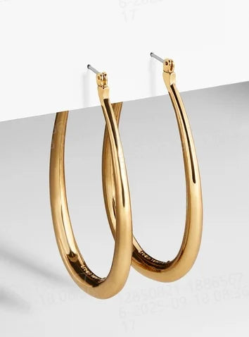 Chunky Smooth Round Hoop Earrings 20mm — Stainless Steel