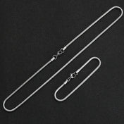 Silver-Tone Snake Chain Necklace Bracelet Set, 3mm