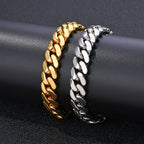 Gold Cuban Chain Necklace 10MM Smooth 18K