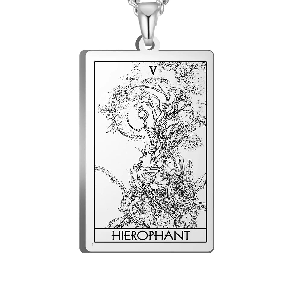 Tarot Major Arcana Amulet Necklace — Stainless Steel