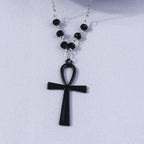 Gothic Skull Love Heart Necklace for Women Men Religious Crucifix Necklaces Punk Jewelry Gifts