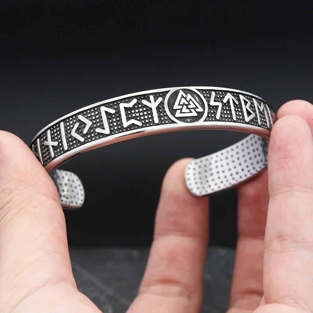 Valknut Cuff Bracelet — Stainless Steel