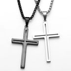 Cross Pendant Necklace Stainless Steel Hollow