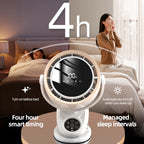 Circulating Clip Fan 4000 mAh Large Capacity Rechargeable Mini Desktop Fan With Remote Control Table Fan With Night