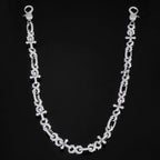 Silver Cross Chain Necklace Iced Out Infinity