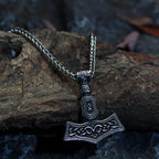 Norse Viking Mjolnir Thor Hammer Necklace — Stainless Steel
