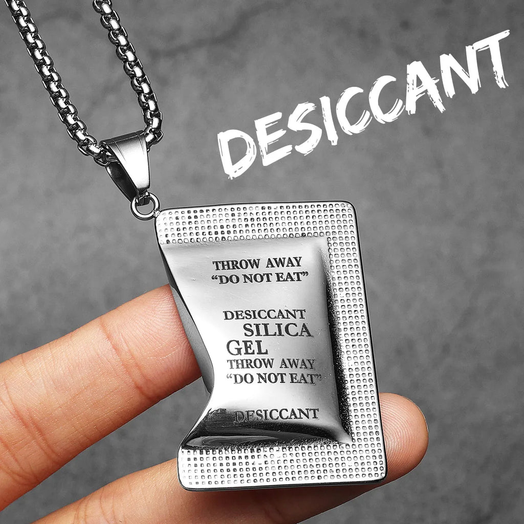 Desiccant Model Men Necklaces With Pendant Stainless Steel Jewelry For Male Women Unique Punk Hip Hop Accessories Gift Wholesale