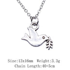 New Fashion Peace Symbol Pendants Necklace Jewelry Gift Peace Sign Peace Dove Necklace For Women