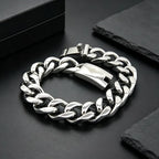 Men Bracelet for Man Stainless Steel Minimalism 13MM Curb Link Chain Men's Bracelets On Hand Bands Jewellery