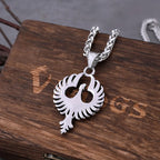 Mens Stainless Steel Animal Phoenix Totem Necklace Hip Hop Rock Biker Vintage Pendant Necklace Fashion Charm Jewelry