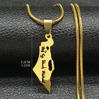 Israel Star of David Map Necklace — Stainless Steel