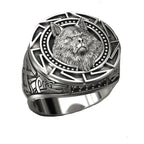 Viking Wolf Totem Head Ring — Stainless Steel