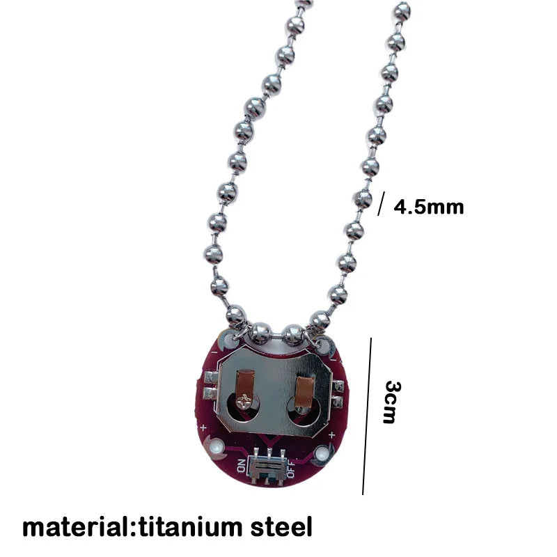 Y2K Cyberpunk Necklace PCB Electric Board Pendant Necklace for E-girl Women Hip Hop Stainless Steel Ins Necklace