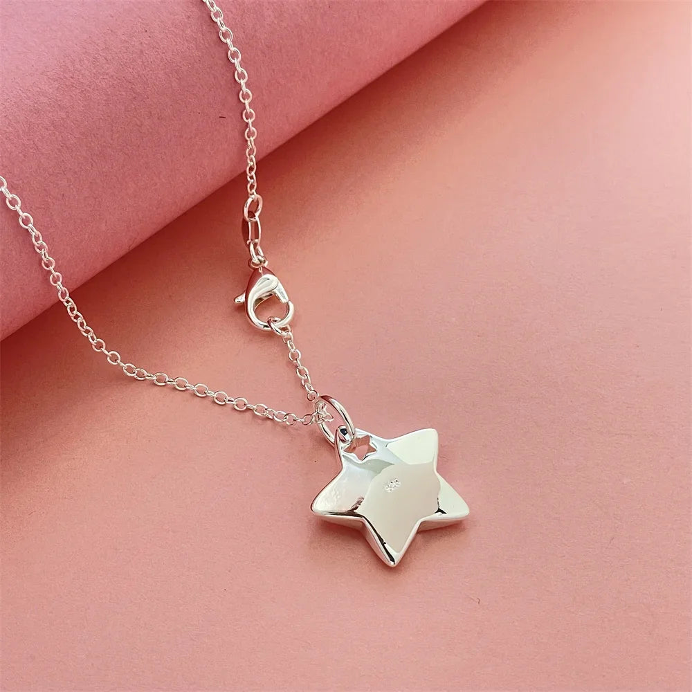 Silver-Tone Star Pendant Necklace