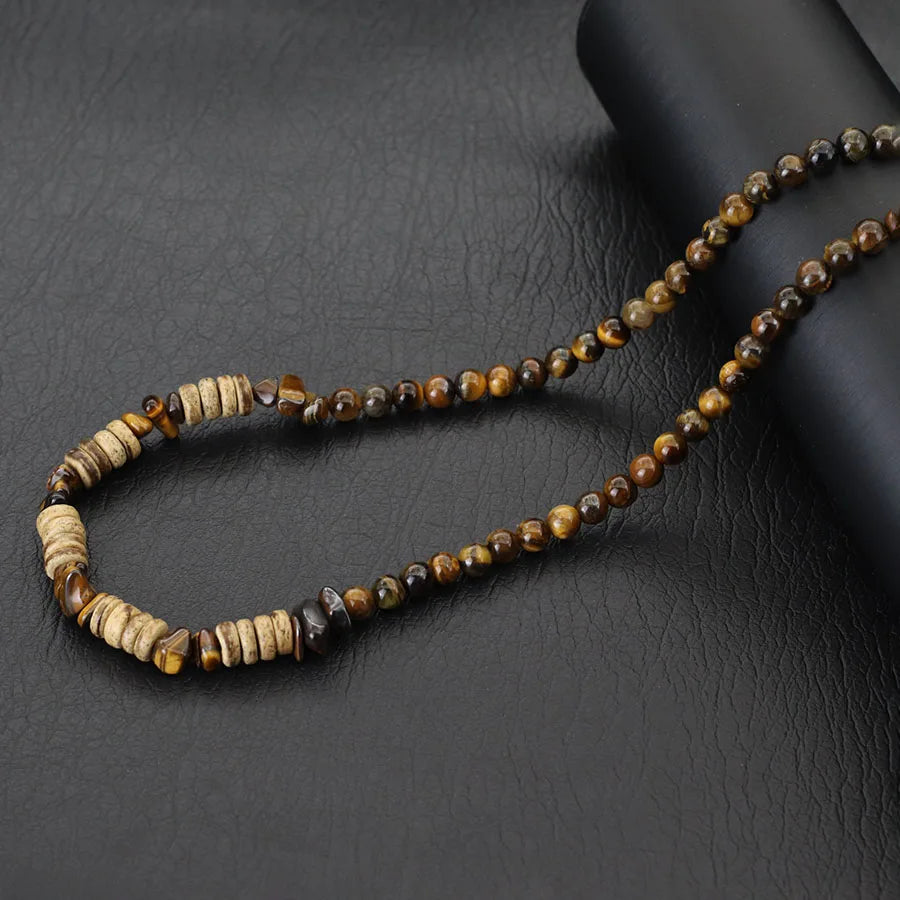 Wood Beads Pendant Necklace — 20"