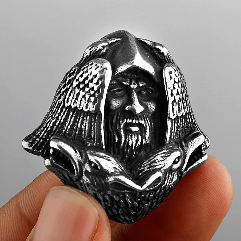 Nordic Viking Retro Odin Head Crow Wolf Pendant Men's Fashion Gothic Viking 316L Stainless Steel Pendant Necklace Gift Jewelry