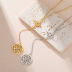Double Amulet Protection Necklace Witch Knot Pentagram Tetragrammaton Stainless Steel Protection Jewerly Wholesale