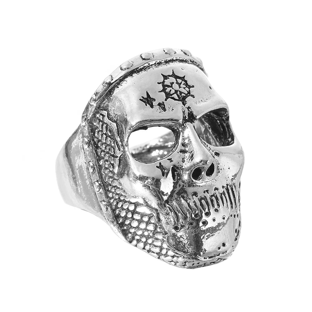 Robot Ghost Skull Open Ring — Stainless Steel