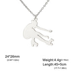 Ice Skater Charm Necklace — Stainless Steel