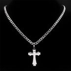 Cross Layered Pendant Necklace — Stainless Steel