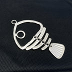 1Piece Matt Golden and Silvery Large Fish Bone Skeleton Charms Pendants for DIY Necklace Jewellery Making Findings