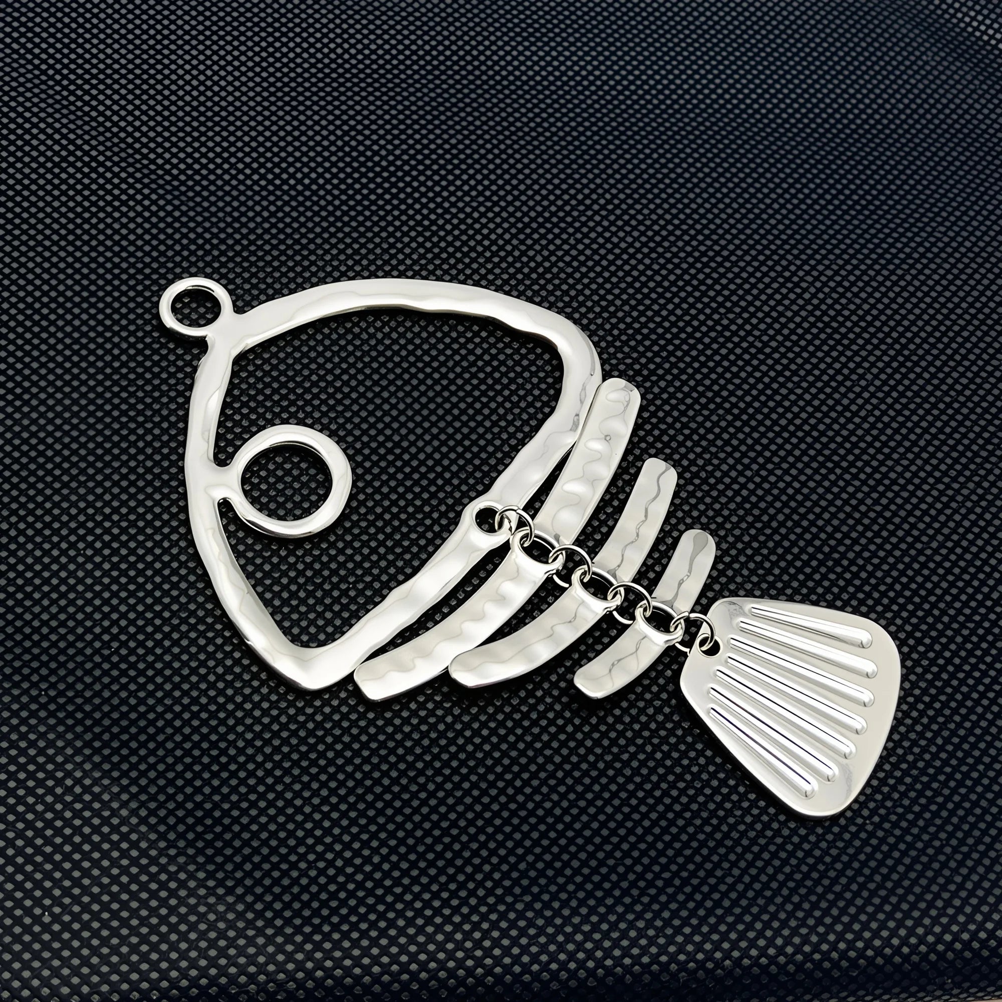 1Piece Matt Golden and Silvery Large Fish Bone Skeleton Charms Pendants for DIY Necklace Jewellery Making Findings