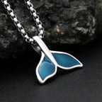 Blue Whale Tail Pendant — Stainless Steel
