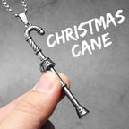 Christmas Candy Cane Pendant — Stainless Steel