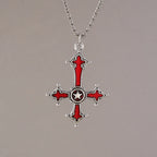 Aihua Gothic Steampunk Inverted Cross Necklace for Women Men Popcorn Chain Personality Hip Hop Punk Crucifix Necklace Jewelry