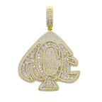 New Iced Out Bling CZ Letter Cross Pendant Necklace Various Design 5A Zircon Two Tone Color Badge Charm Men's Hip Hop