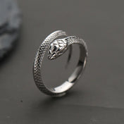 Silver-Tone Snake Open Ring — Animal Statement