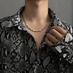 8Pieces Men Stainless Steel Necklace Set Stylish & Durable Accessories for Casual Wear ldeal Gift for Trendsetters
