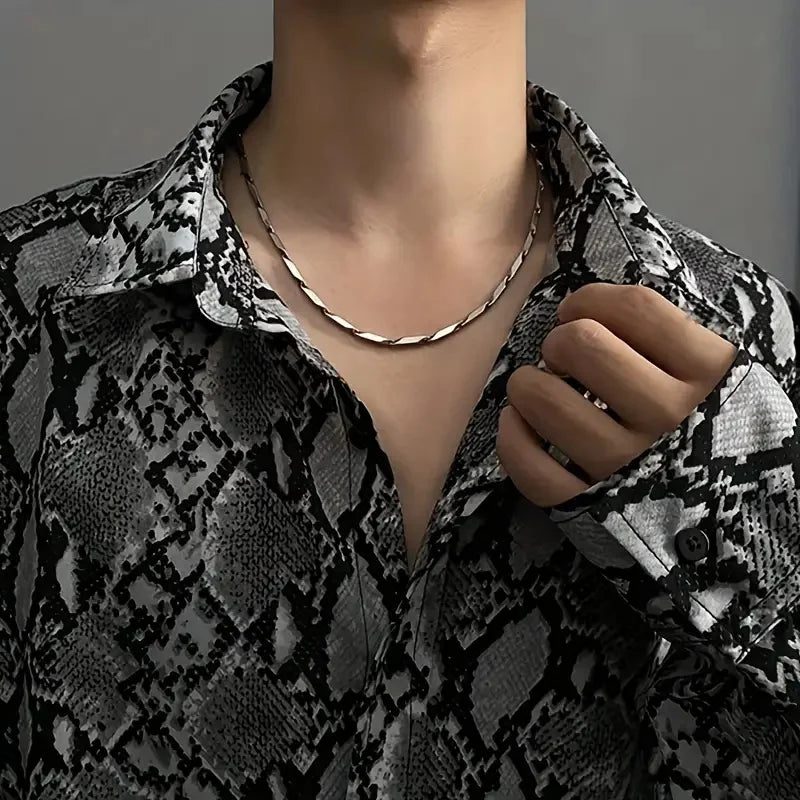 8Pieces Men Stainless Steel Necklace Set Stylish & Durable Accessories for Casual Wear ldeal Gift for Trendsetters