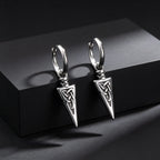Hip Hop Punk Viking Axe Dangle Earrings for Men, Fashion Celtic Knot Rune Amulet Earrings, Stainless Steel Punk Jewelry