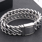 Massive Braided 20MM Width Chain Bracelet for Man Polished Stainless Steel Wrist Jewelry Accessories Men's Bracelets